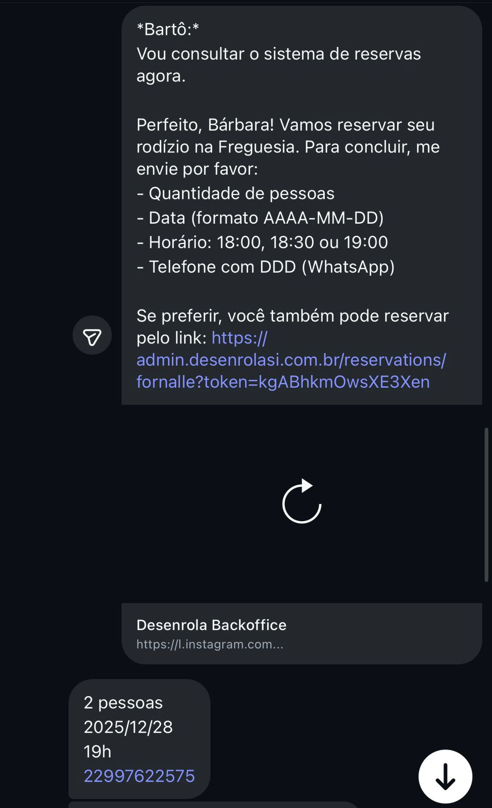 Conversa real do Instafull