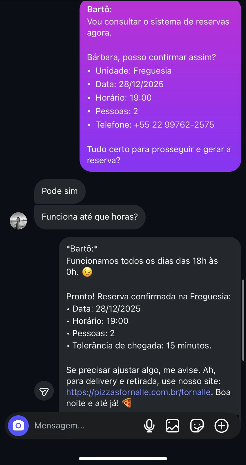 Conversa real do Instafull